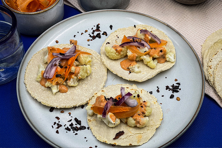 Blumenkohl Tacos mit Chipotle-Mayonaise