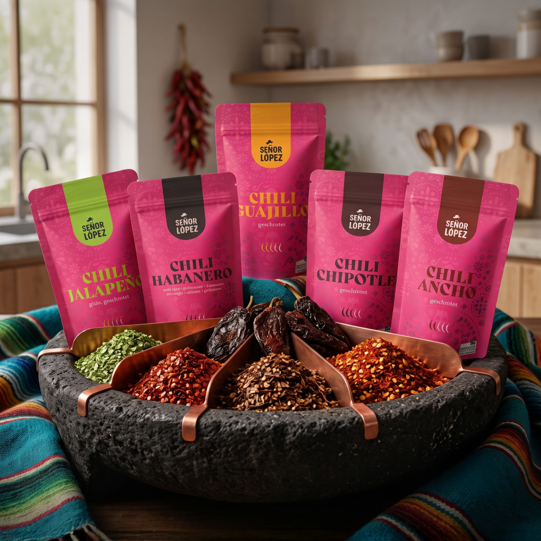 Chili-Gewürz-Set: Die besten Chilis von Señor López (5er Pack)